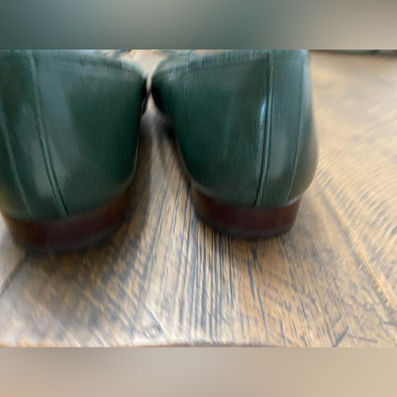 Anne Klein forest Green Loafers with Gold Accents - Picture 3 of 6